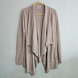 Barefoot‎ Dreams CozyChic Ultra Lite Cardigan Open Front Sweater Dusty Pink L/XL